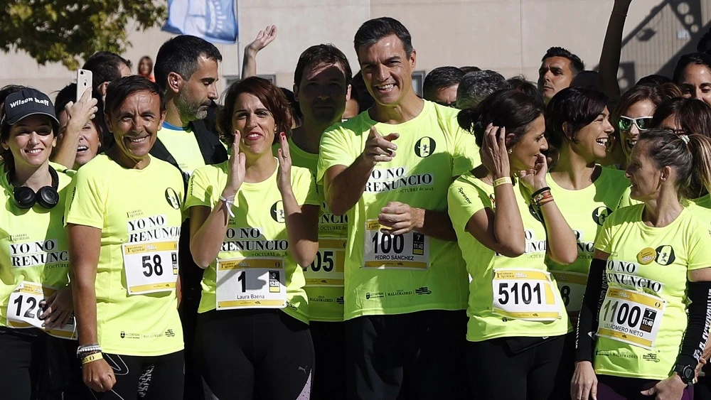 Pedro Sánchez participa en una carrera por la conciliación