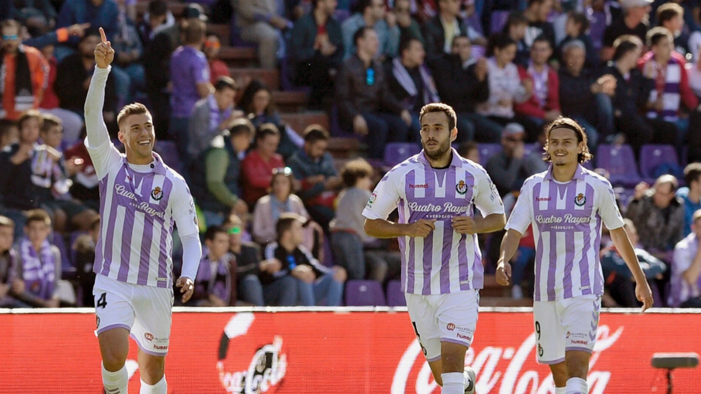 El Real Valladolid celebra un gol El Real Valladolid celebra un gol