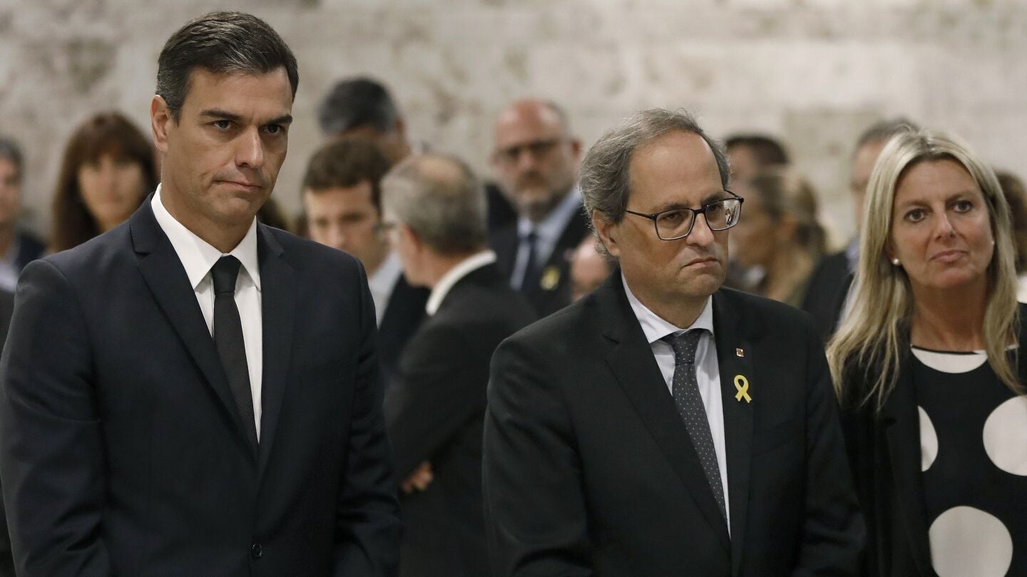 El presidente del Gobierno, Pedro S&aacute;nchez, y el presidente de la Generalitat, Quim Torra