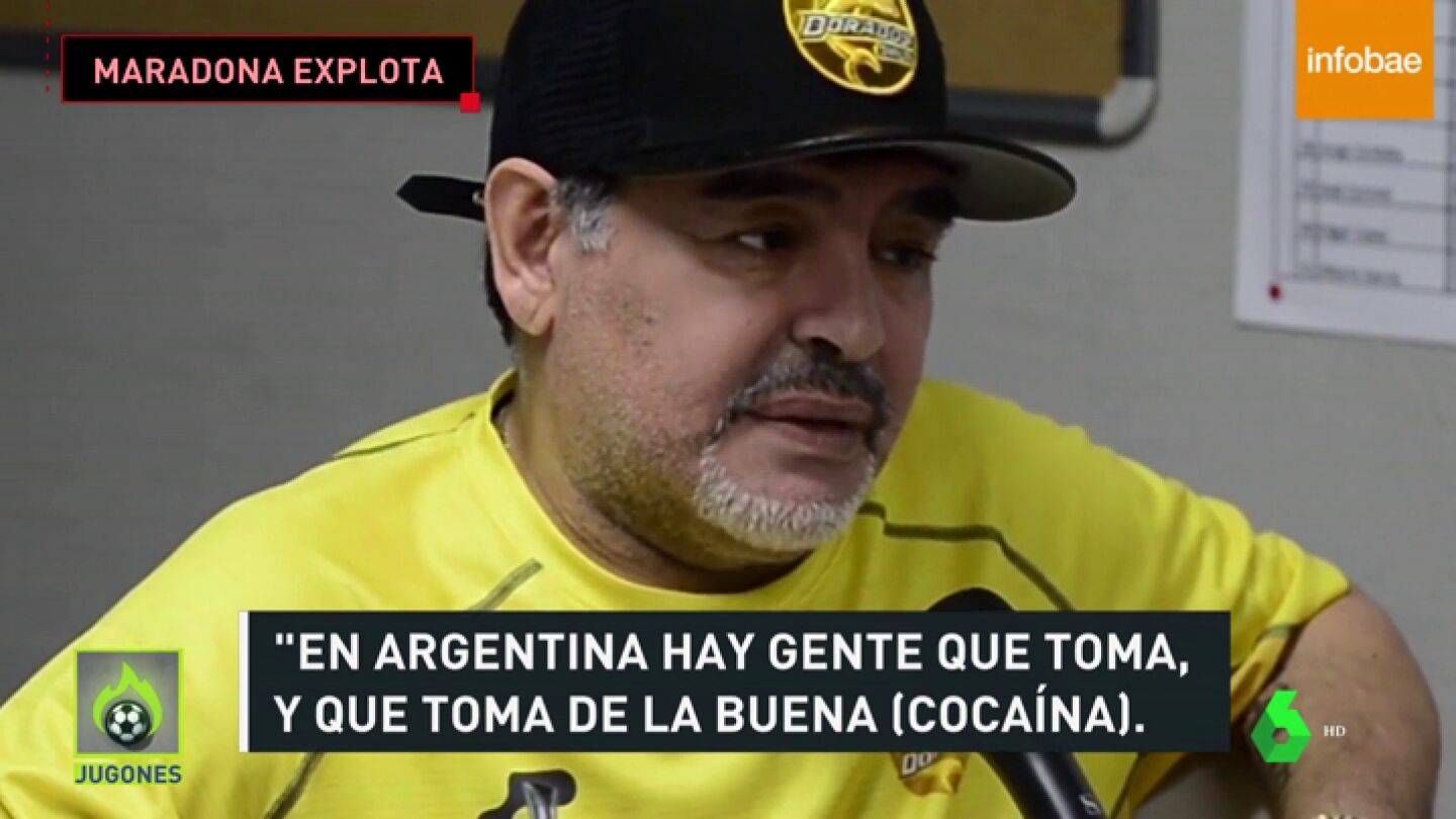 Maradona explota contra sus cr&iacute;ticos y les acusa de consumir droga