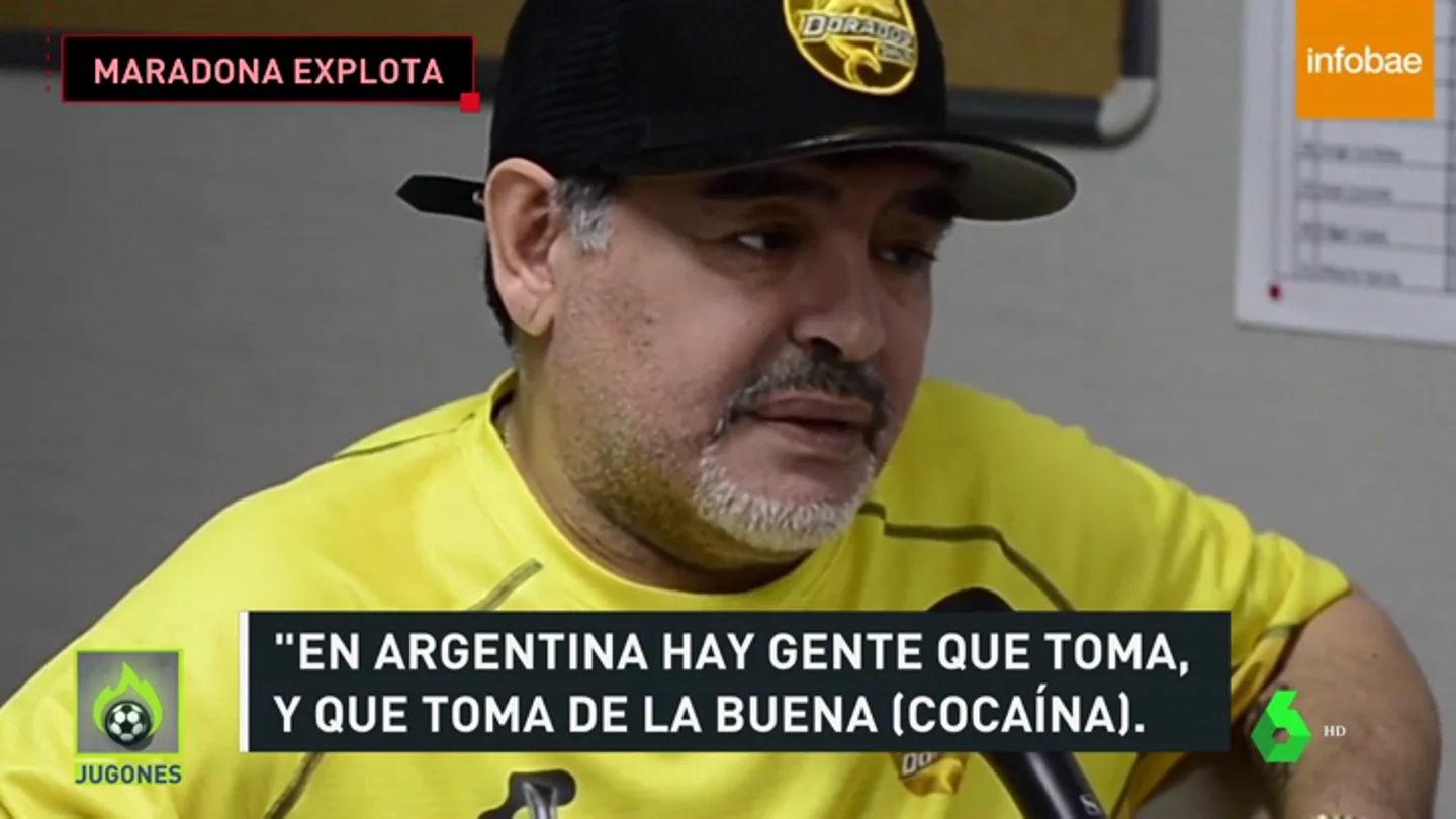 Maradona explota contra sus críticos y les acusa de consumir droga Maradona explota contra sus críticos y les acusa de consumir droga