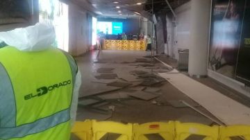Una fuerte granizada en Bogotá hizo que parte del techo del aeropuerto se desplomara