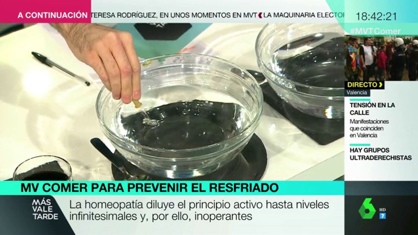 Luis Alberto Zamora demuestra con un experimento la falta de eficacia de la homeopat&iacute;a