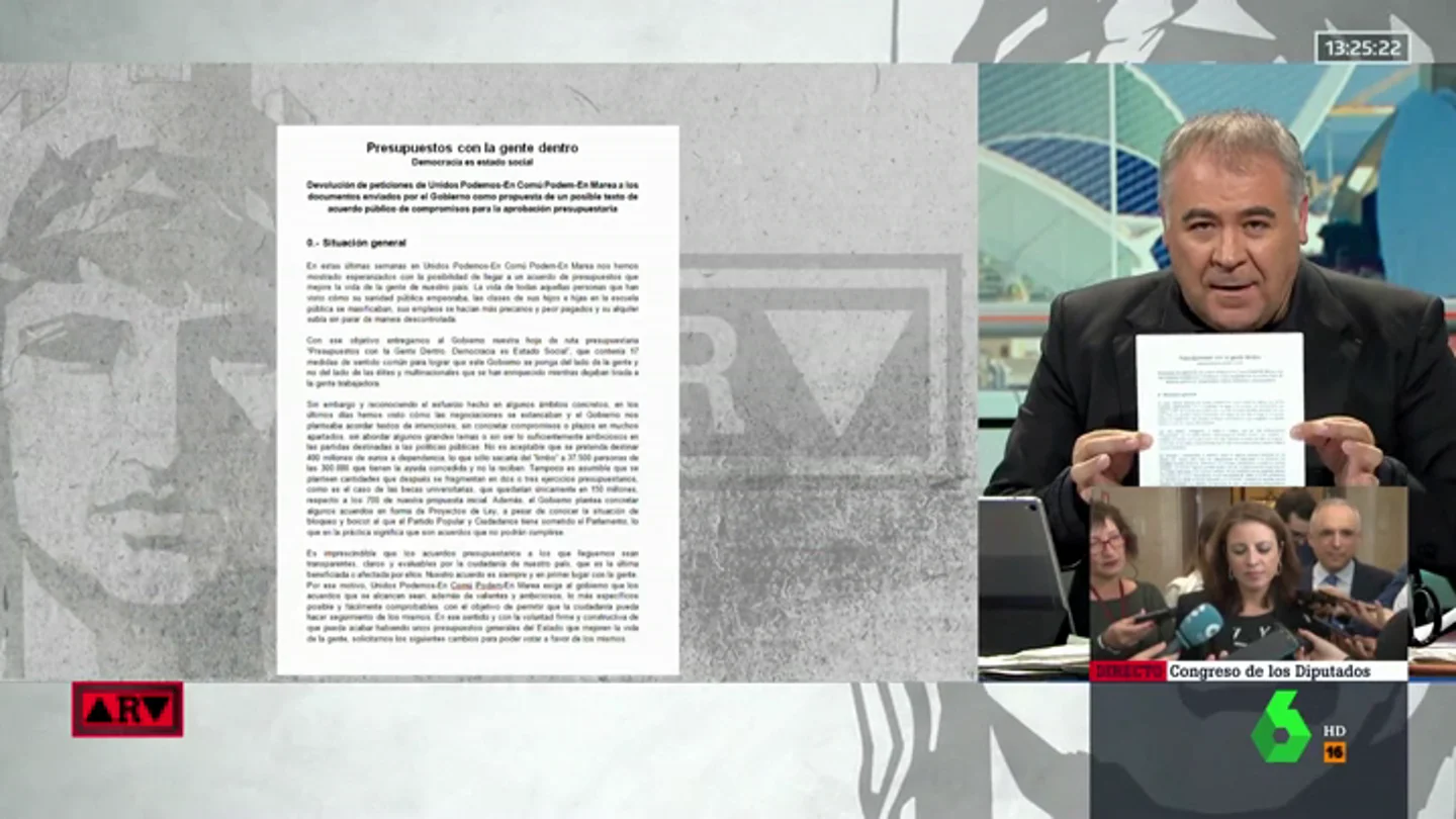 Unidos Podemos contraprograma los PGE: envía a Sánchez un documento en el que critica las medidas y el compromiso del Gobierno Unidos Podemos contraprograma los PGE: envía a Sánchez un documento en el que critica las medidas y el compromiso del Gobierno