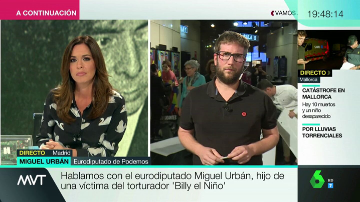 Miguel Urb&aacute;n, hijo de una v&iacute;ctima de Billy el Ni&ntilde;o: "&iquest;Qu&eacute; le pasa a la democracia para que un torturador pueda estar en una comisar&iacute;a bebiendo vino?"