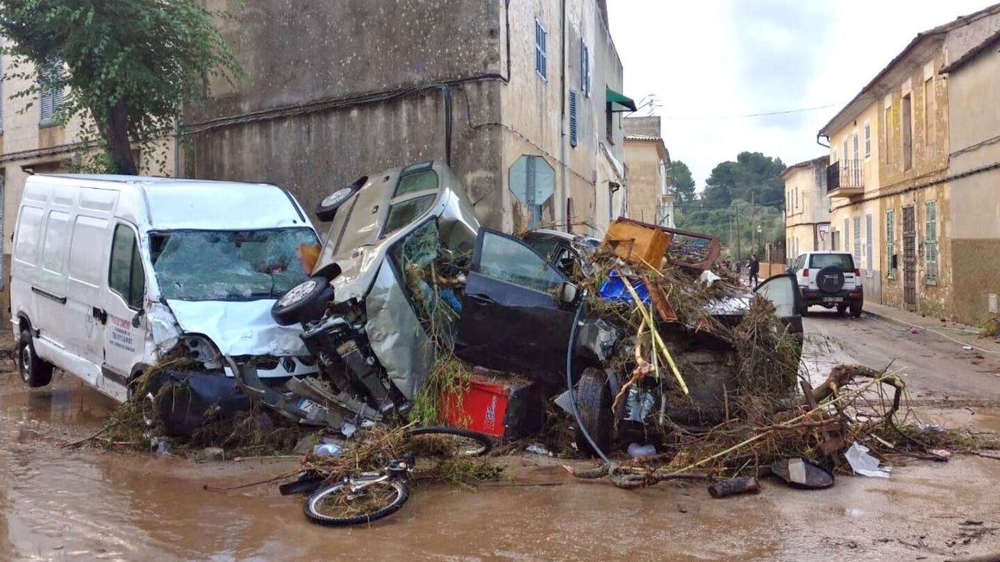 Aspecto que presentaba hoy una calle de la localidad de Sant Lloren&ccedil; des Cardassar 