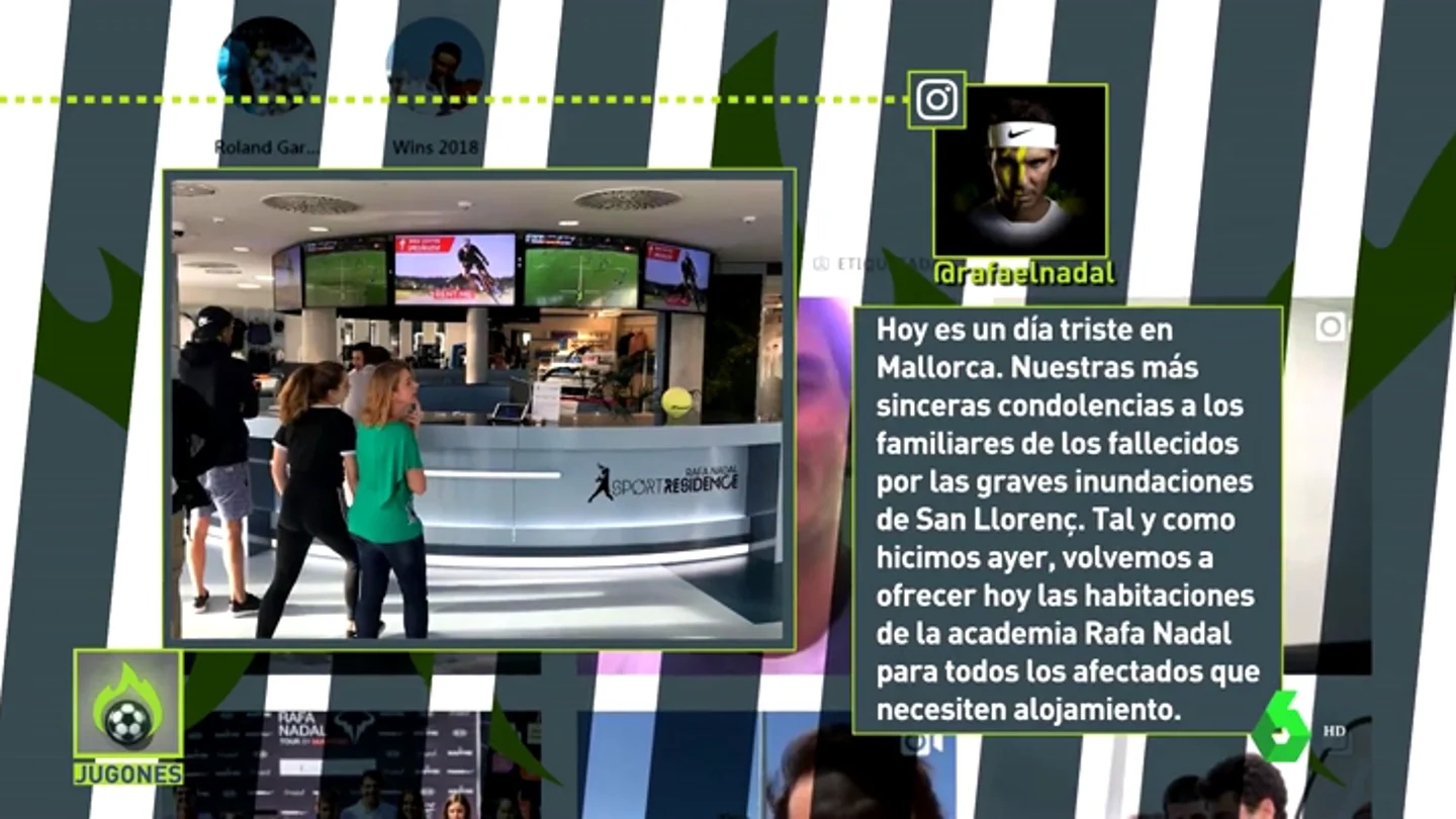 Nadal abrió las puertas de su academia en Mallorca para acoger a los afectados por las inundaciones Nadal abrió las puertas de su academia en Mallorca para acoger a los afectados por las inundaciones