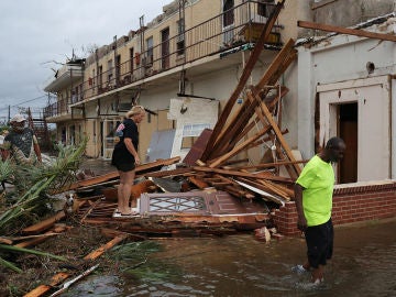 Vista de un edificio colapsado tras la llegada del huracán Michael, en Panama City, Florida Vista de un edificio colapsado tras la llegada del huracán Michael, en Panama City, Florida