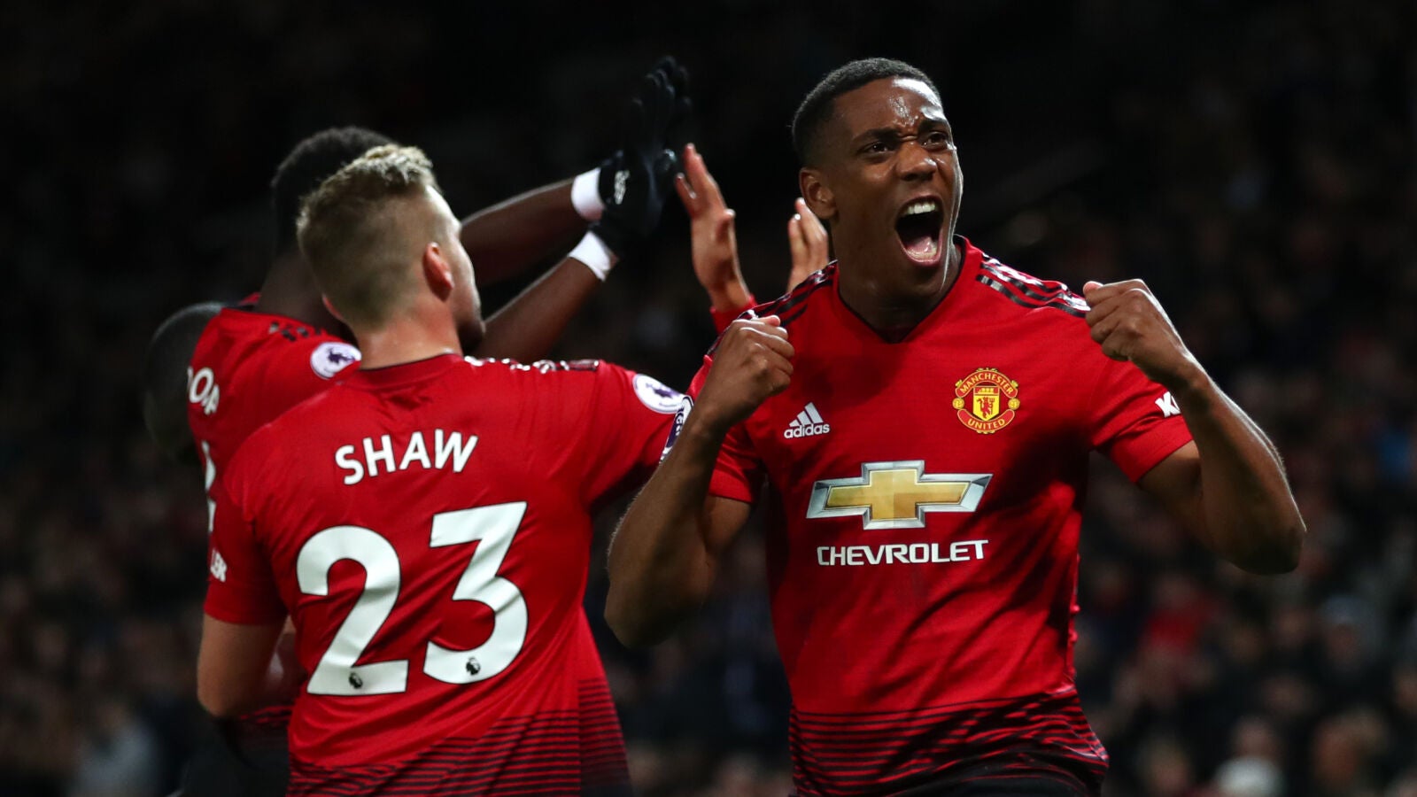 Martial celebra su gol contra el Newcastle