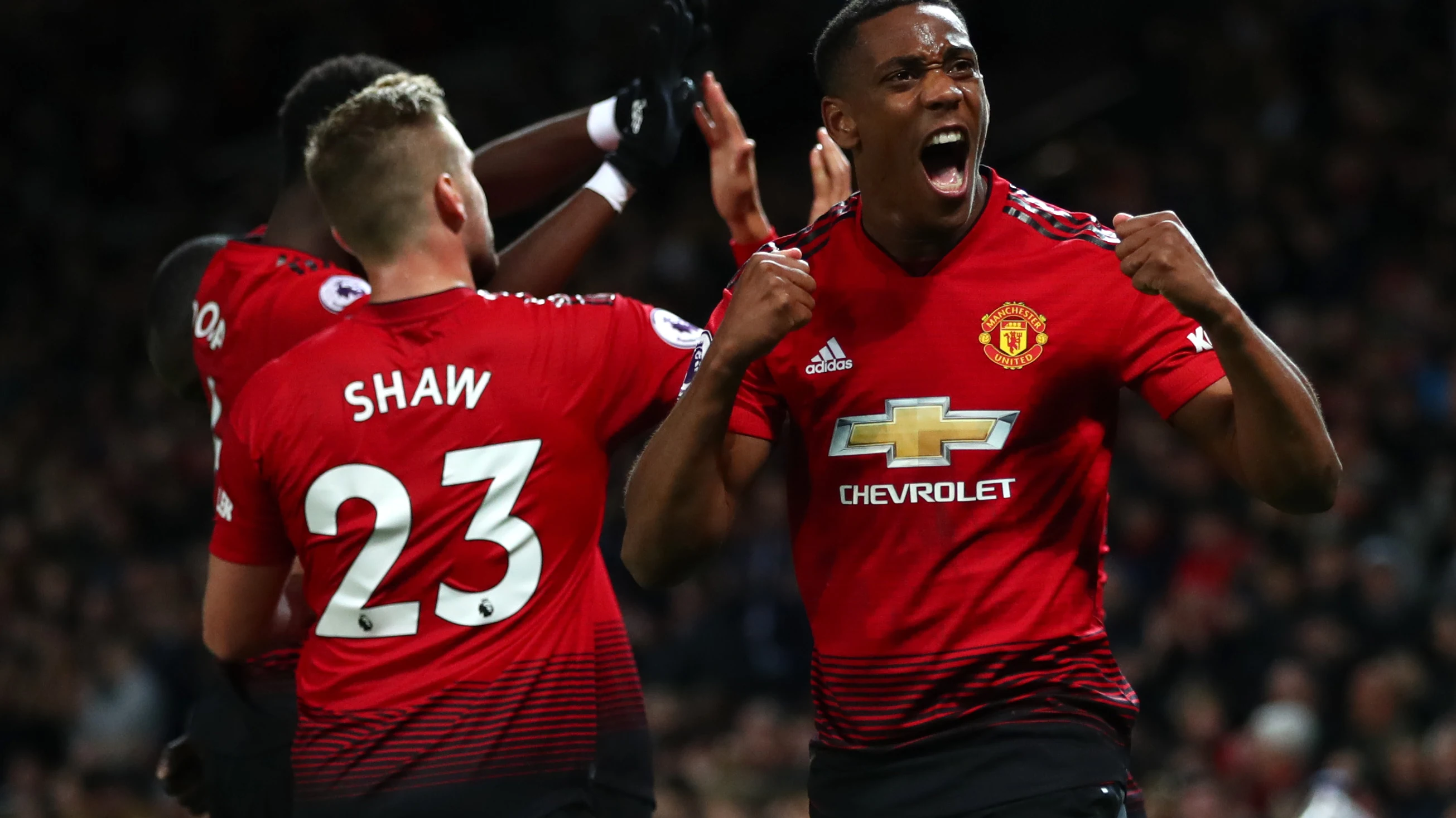 Martial celebra su gol contra el Newcastle