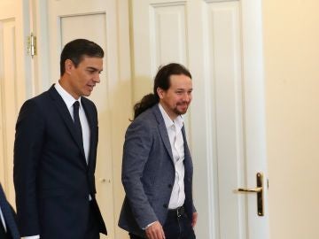 El presidente del Gobierno, Pedro Sánchez, y el secretario general de Podemos, Pablo Iglesias El presidente del Gobierno, Pedro Sánchez, y el secretario general de Podemos, Pablo Iglesias
