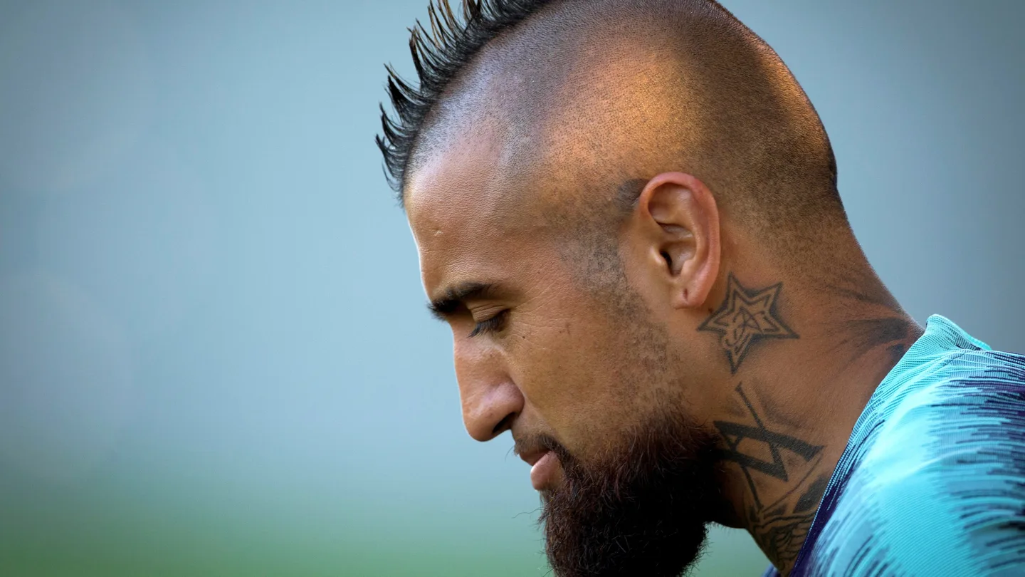 Arturo Vidal en un entrenamiento del Barça Arturo Vidal en un entrenamiento del Barça