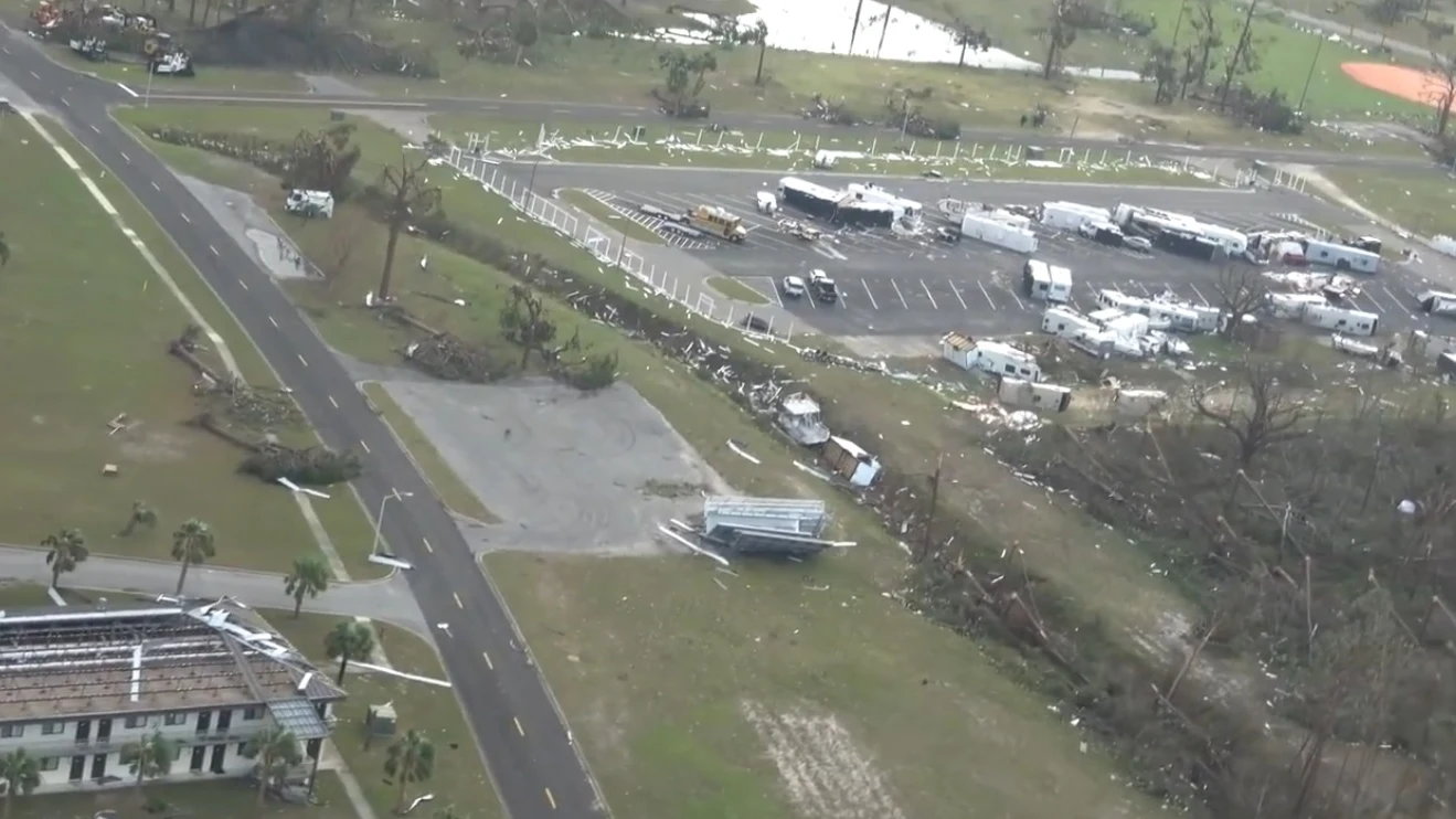 Imagen de la destrucción del huracán Michael en Florida