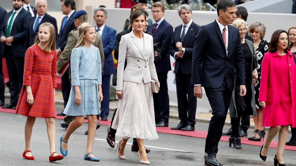 Pedro Sánchez en el desfile de la Fiesta Nacional