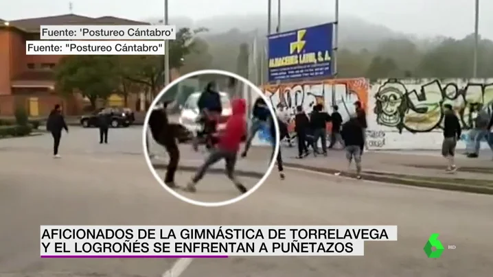 Brutal pelea entre los ultras de la Gimnástica de Torrelavega y la UD Logroñés