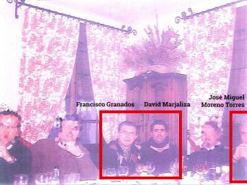 Francisco Granados y David Marjaliza junto a su grupo de caza