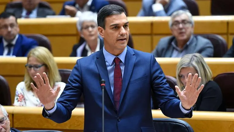 El presidente del Gobierno, Pedro Sánchez, en una sesión de control