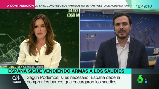Alberto Garzón, sobre la venta de armas: "Hay que decirles a los Borbones que sus negocios oscuros en Arabia Saudí se han acabado" Alberto Garzón, sobre la venta de armas: "Hay que decirles a los Borbones que sus negocios oscuros en Arabia Saudí se han acabado"