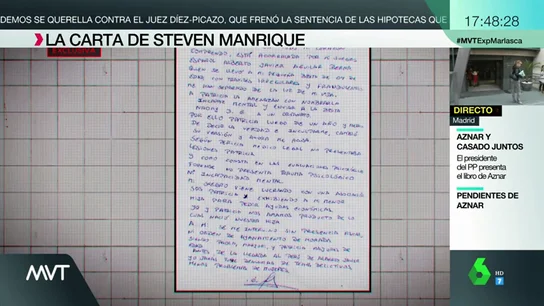 Félix Steven Manrique se dirige en una carta a la familia de Patricia Aguilar: "Ella está acorralada por mi suegro español" Félix Steven Manrique se dirige en una carta a la familia de Patricia Aguilar: "Ella está acorralada por mi suegro español"