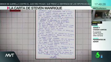 Félix Steven Manrique se dirige en una carta a la familia de Patricia Aguilar: "Ella está acorralada por mi suegro español"