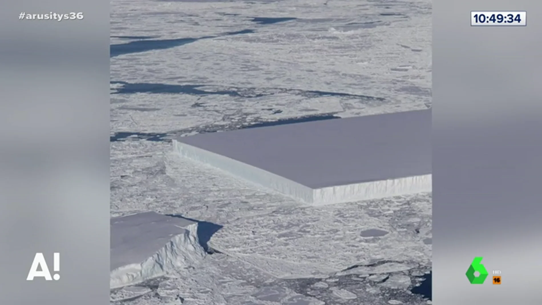 La extraña aparición de un iceberg perfectamente cuadrado en la Antártida