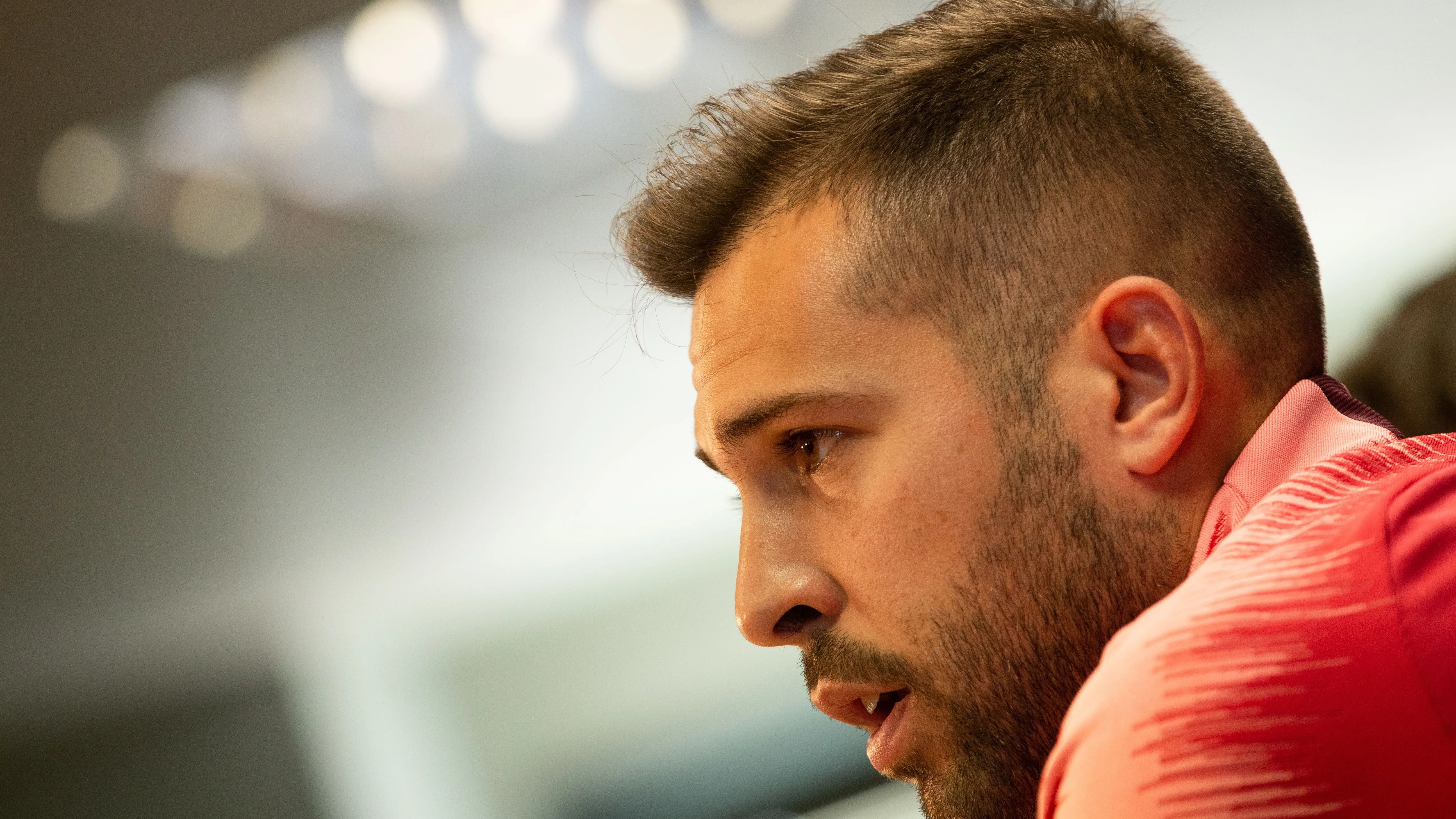 Jordi Alba, en rueda de prensa