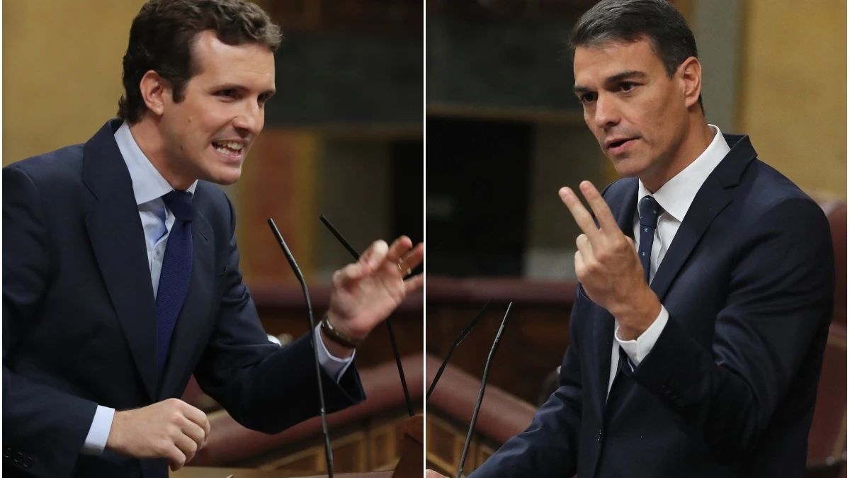 En la imagen, Pablo Casado, líder del PP, y Pedro Sánchez, presidente del Gobierno