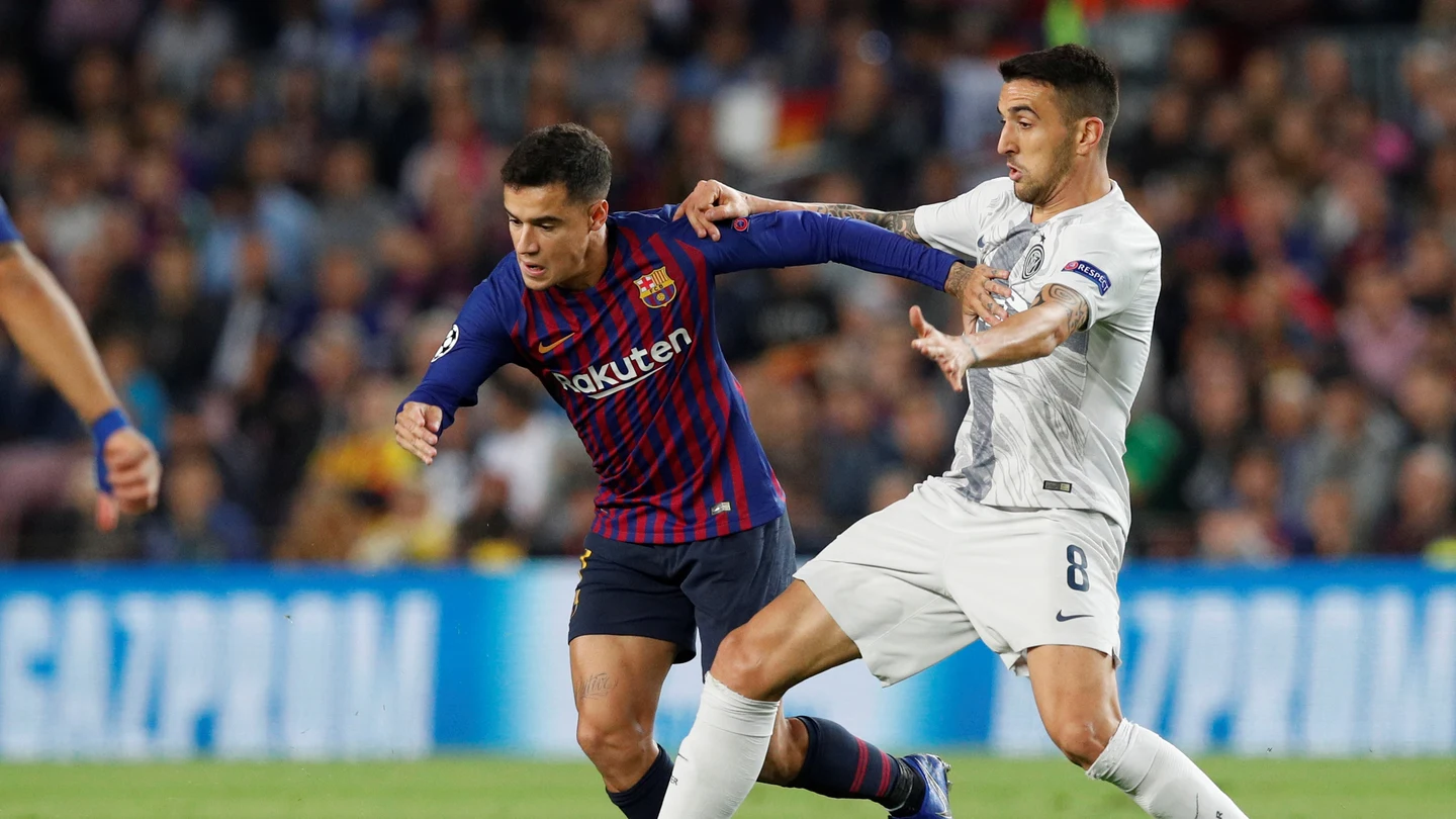 Coutinho, en acción ante el Inter Coutinho, en acción ante el Inter