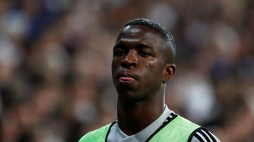 Vinicius, antes de un partido del Real Madrid