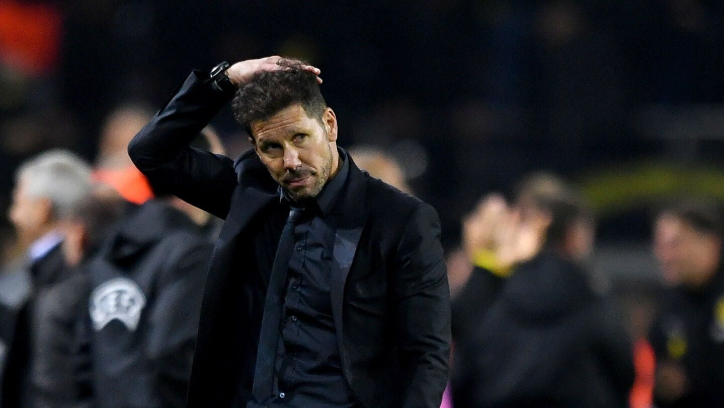 Simeone, en el partido ante el Borussia Dortmund