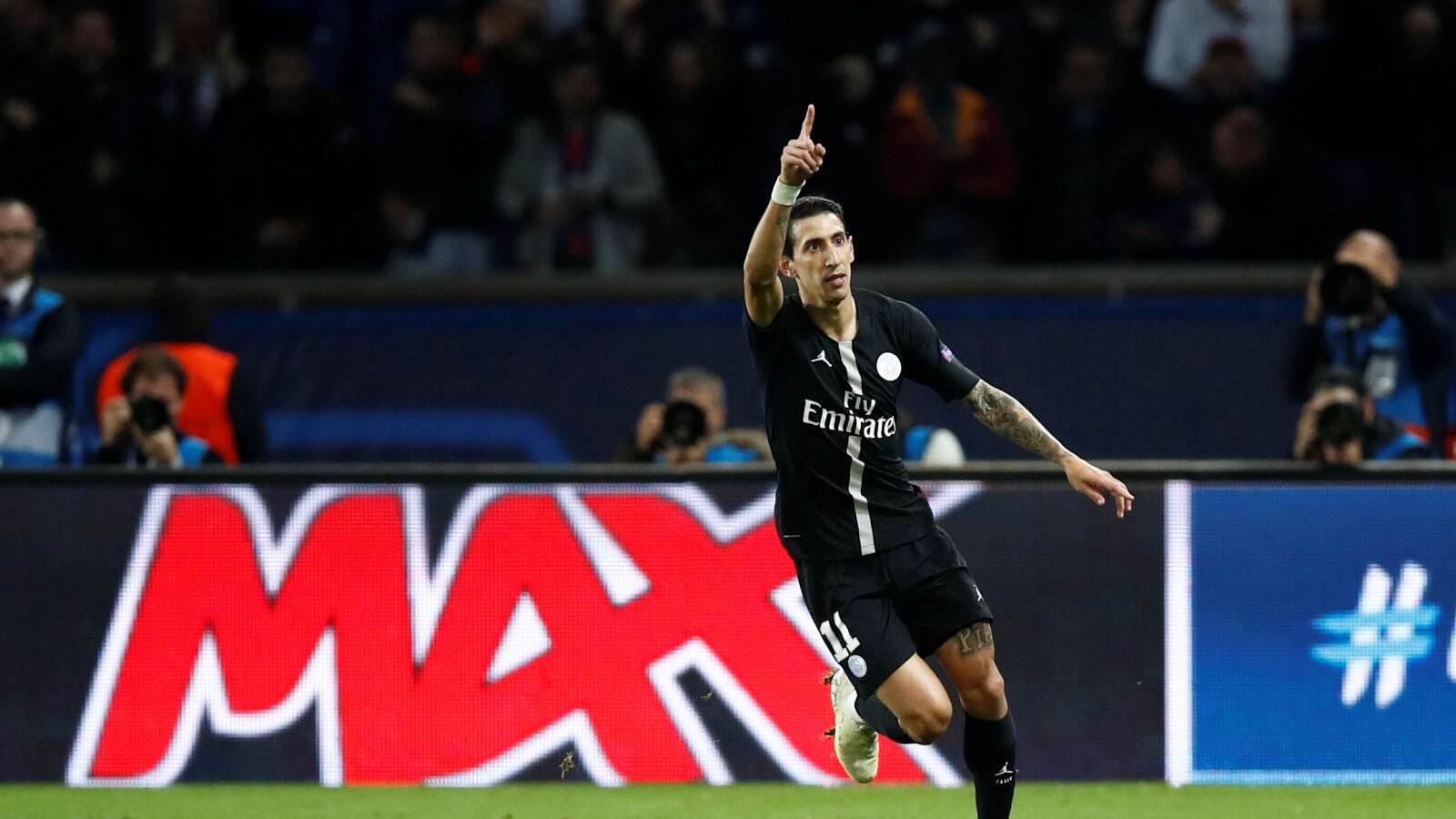 Di Mar&iacute;a celebra su gol ante el N&aacute;poles