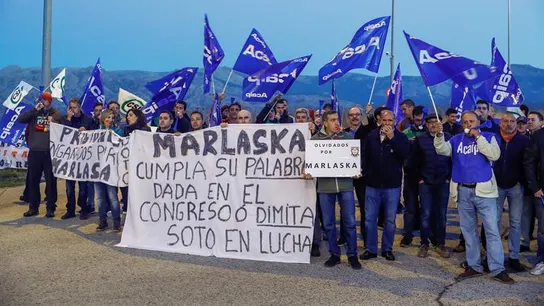 Los sindicatos representativos en Prisiones durante el piquete organizado en Soto del Real Los sindicatos representativos en Prisiones durante el piquete organizado en Soto del Real