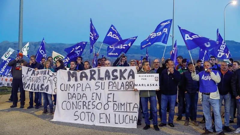 Los sindicatos representativos en Prisiones durante el piquete organizado en Soto del Real