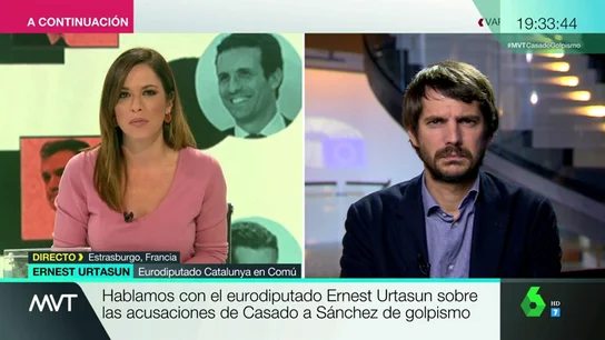Ernest Urtasun, sobre las acusaciones de Casado a Sánchez: "Nadie tiene derecho a llamar golpista al presidente del Gobierno" Ernest Urtasun, sobre las acusaciones de Casado a Sánchez: "Nadie tiene derecho a llamar golpista al presidente del Gobierno"