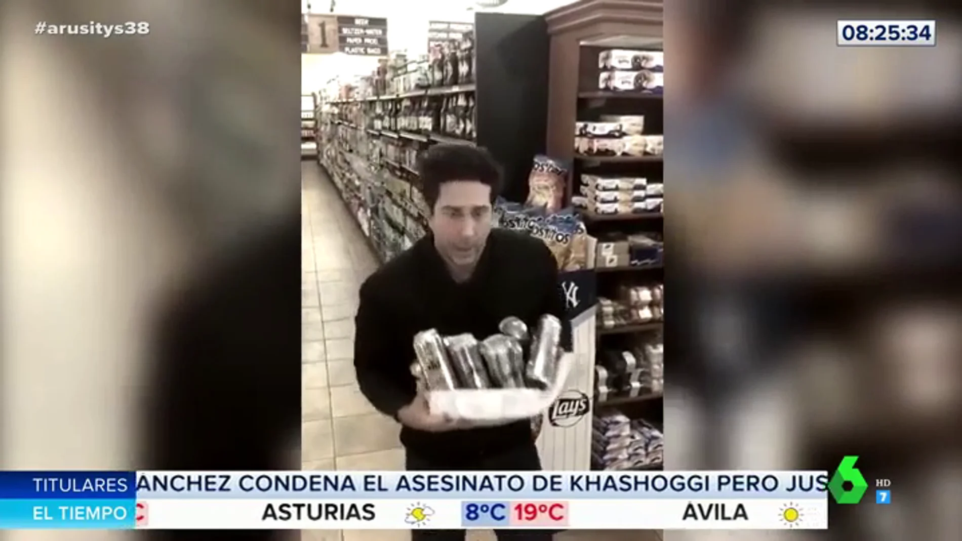 El divertido vídeo de David Schwimmer, Ross de 'Friends', parodiando el robo en un supermercado del que ha sido acusado por error
