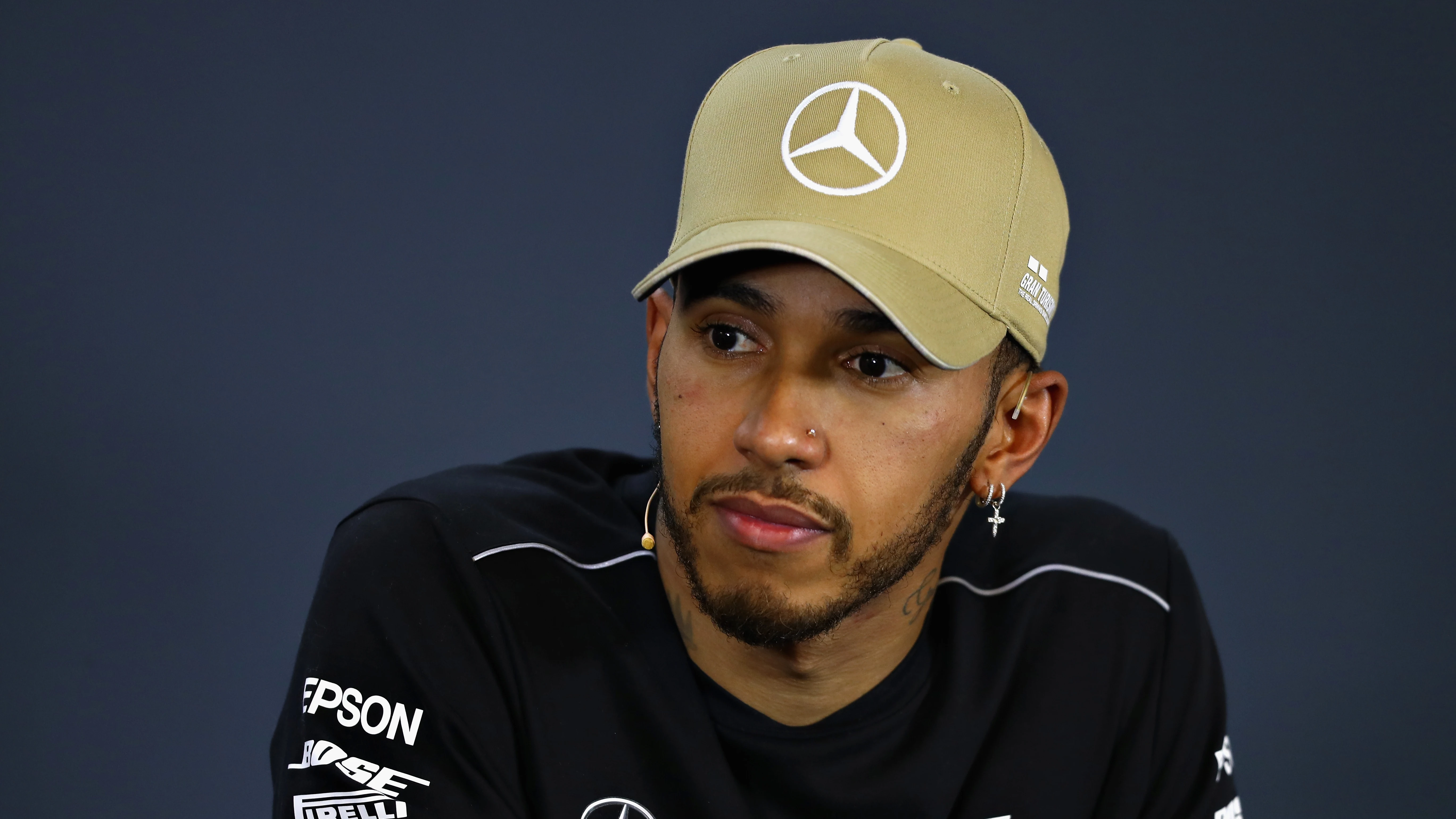 Lewis Hamilton, en rueda de prensa