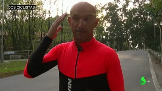 Uno de los ciclistas agredidos en Pontevedra Uno de los ciclistas agredidos en Pontevedra