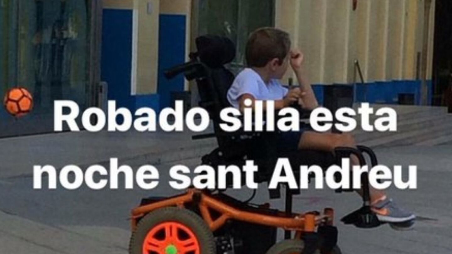 La silla de ruedas robada en Sant Andreu