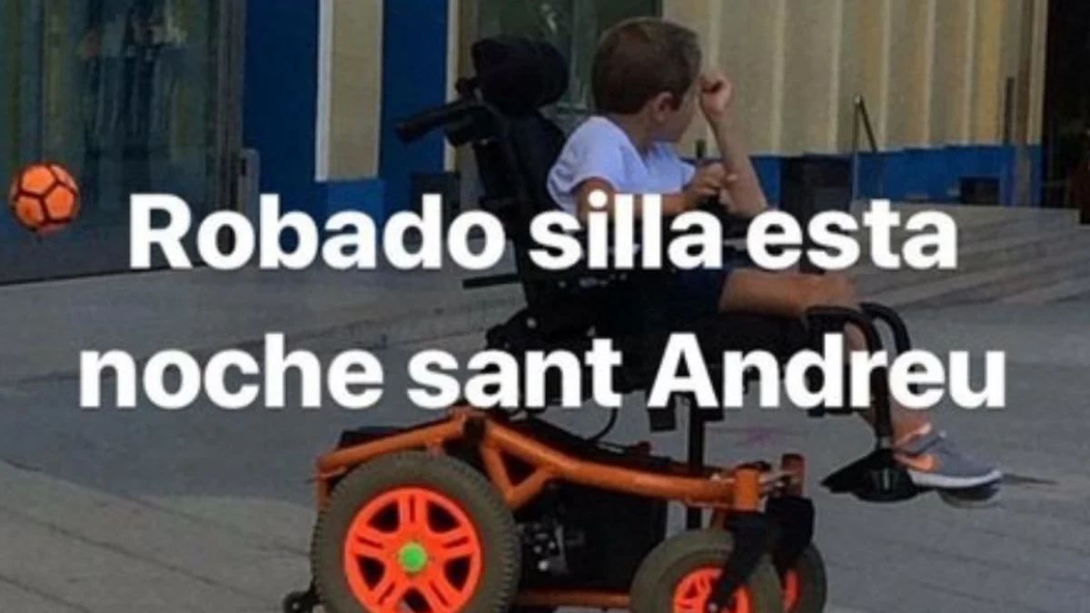 La silla de ruedas robada en Sant Andreu