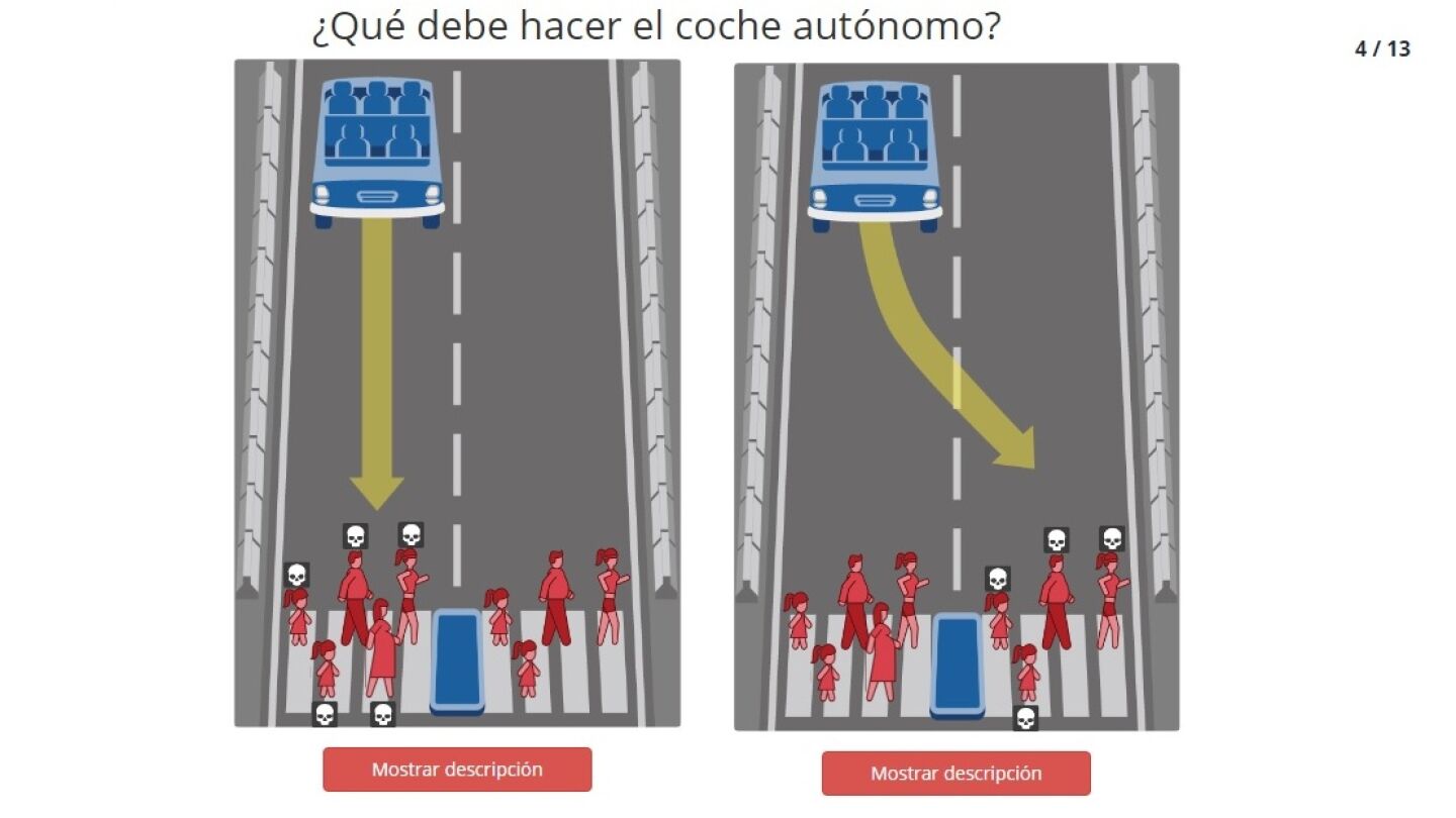 El siniestro experimento que analiza el futuro de la circulaci&oacute;n: &iquest;a qui&eacute;n salvar&iacute;a un coche aut&oacute;nomo en un accidente?