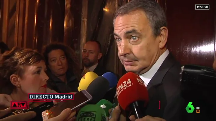 José Luis Rodríguez Zapatero ante los medios