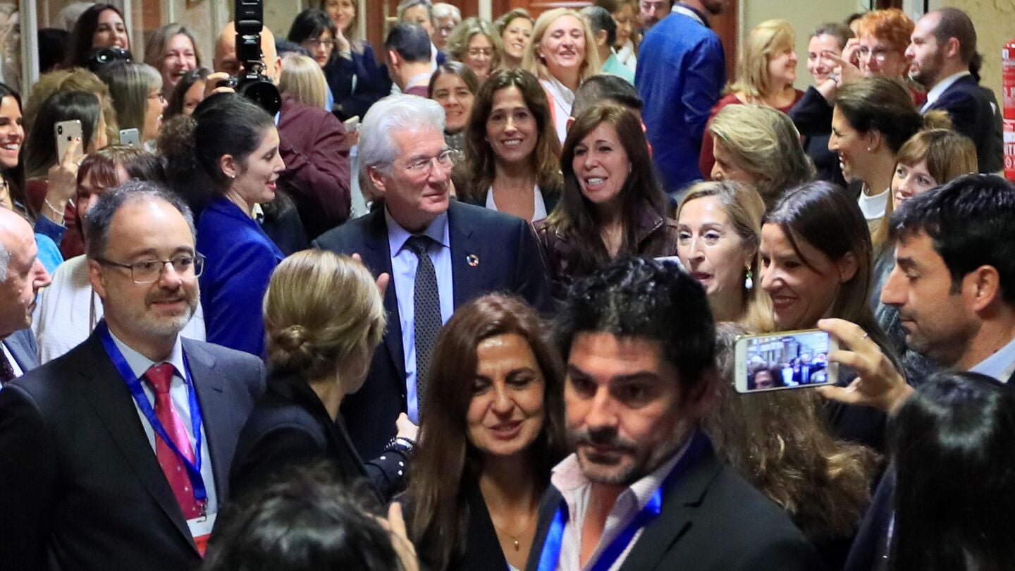 El actor estadounidense ,Richard Gere, durante su visita al Congreso