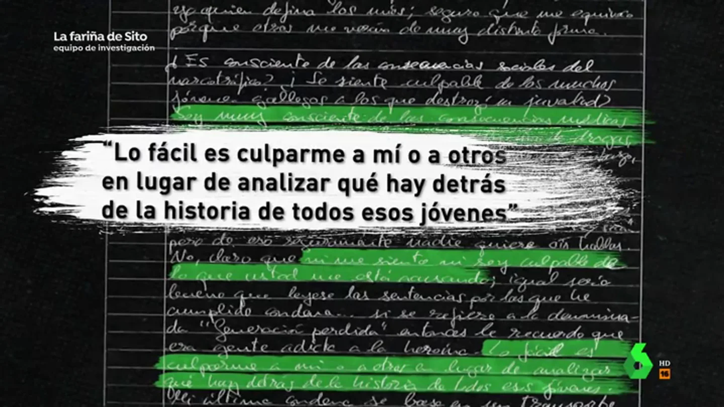 Sito Miñanco defiende su inocencia: "Lo fácil es culparme a mí, en lugar de analizar la historia de todos los jóvenes que se drogan" Sito Miñanco defiende su inocencia: "Lo fácil es culparme a mí, en lugar de analizar la historia de todos los jóvenes que se drogan"