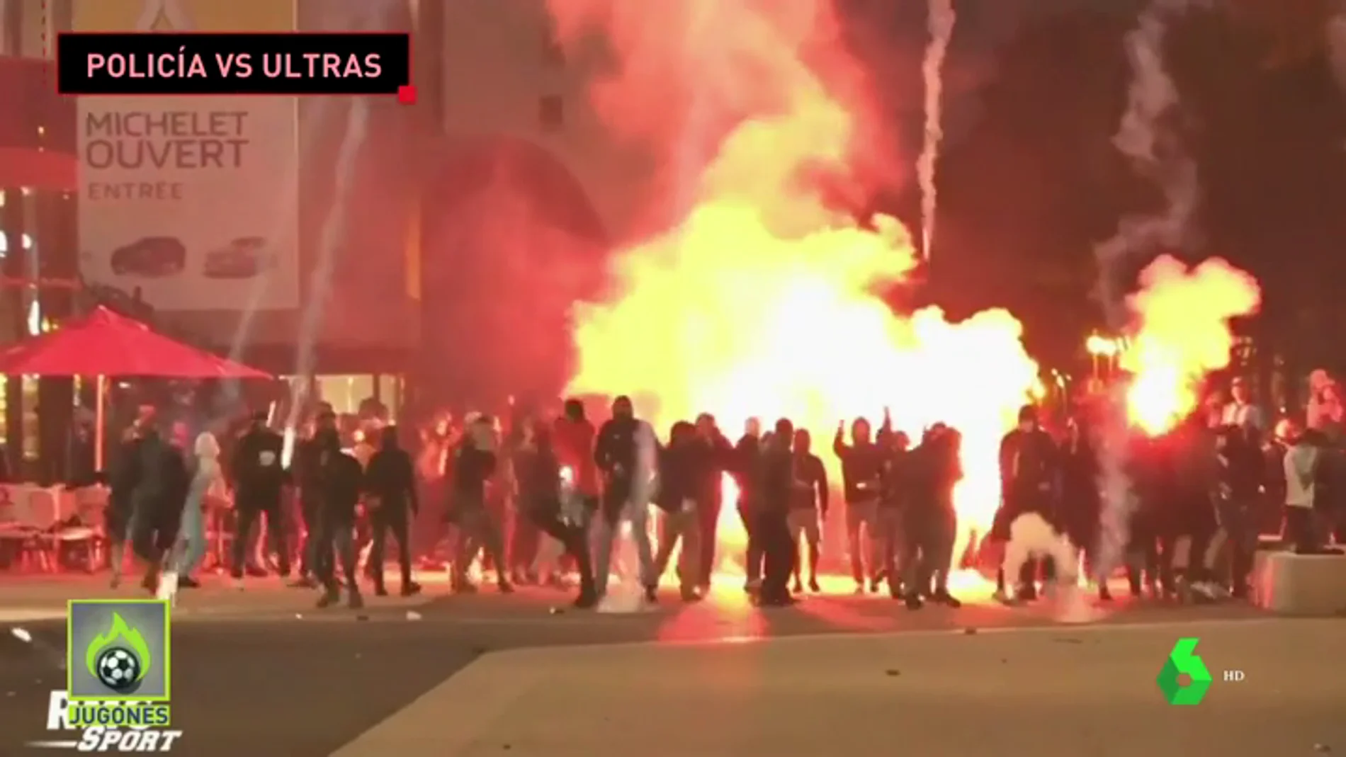 Salvajes peleas entre ultras del Olympique de Marsella y la Lazio: las fuerzas antidisturbios tuvieron que intervenir