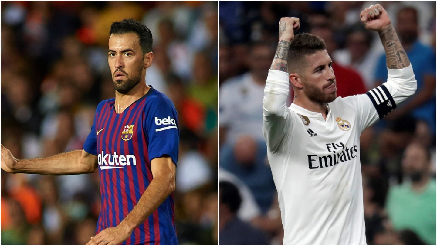 Busquets y Sergio Ramos, en un partido con Barcelona y Real Madrid