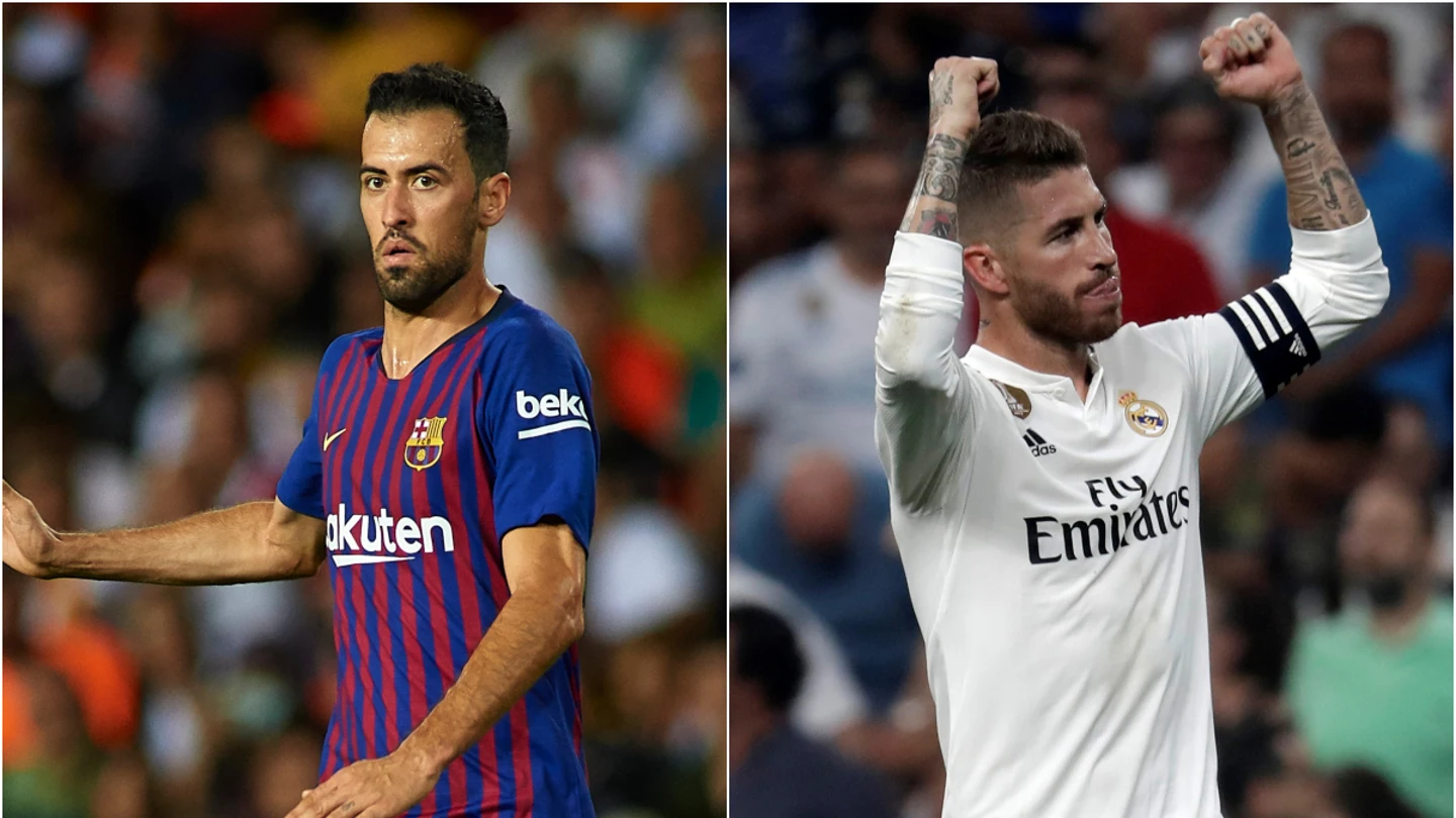 Busquets y Ramos Busquets y Sergio Ramos, en un partido con Barcelona y Real Madrid