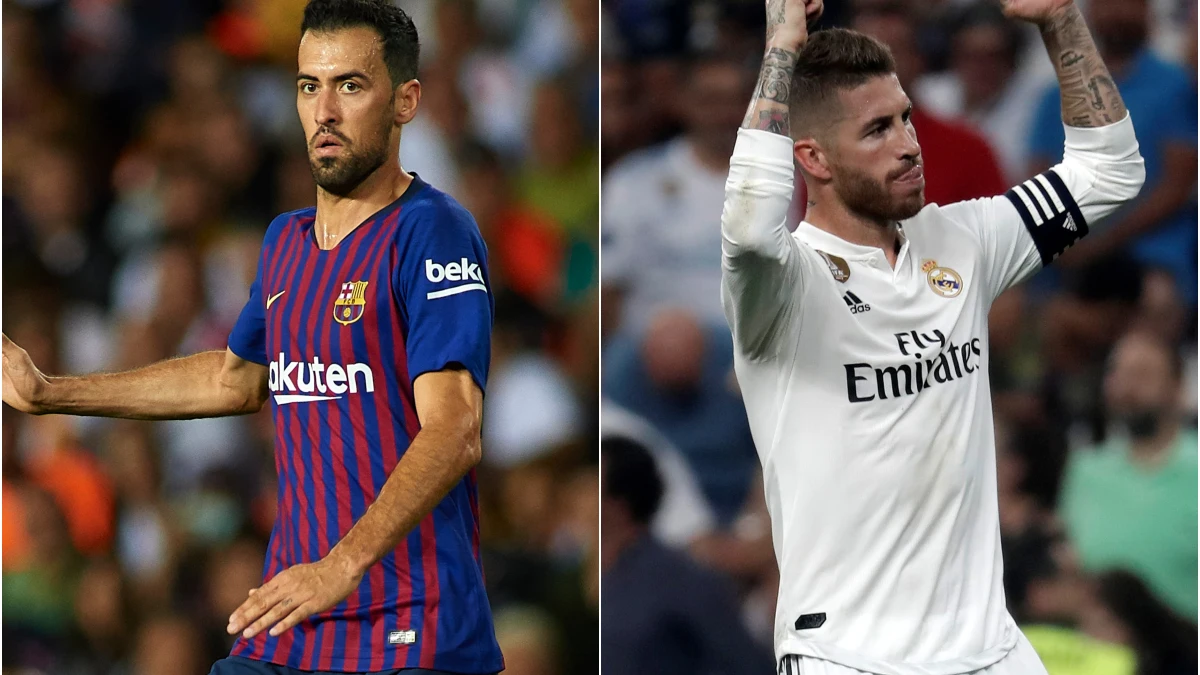 Busquets y Sergio Ramos, en un partido con Barcelona y Real Madrid