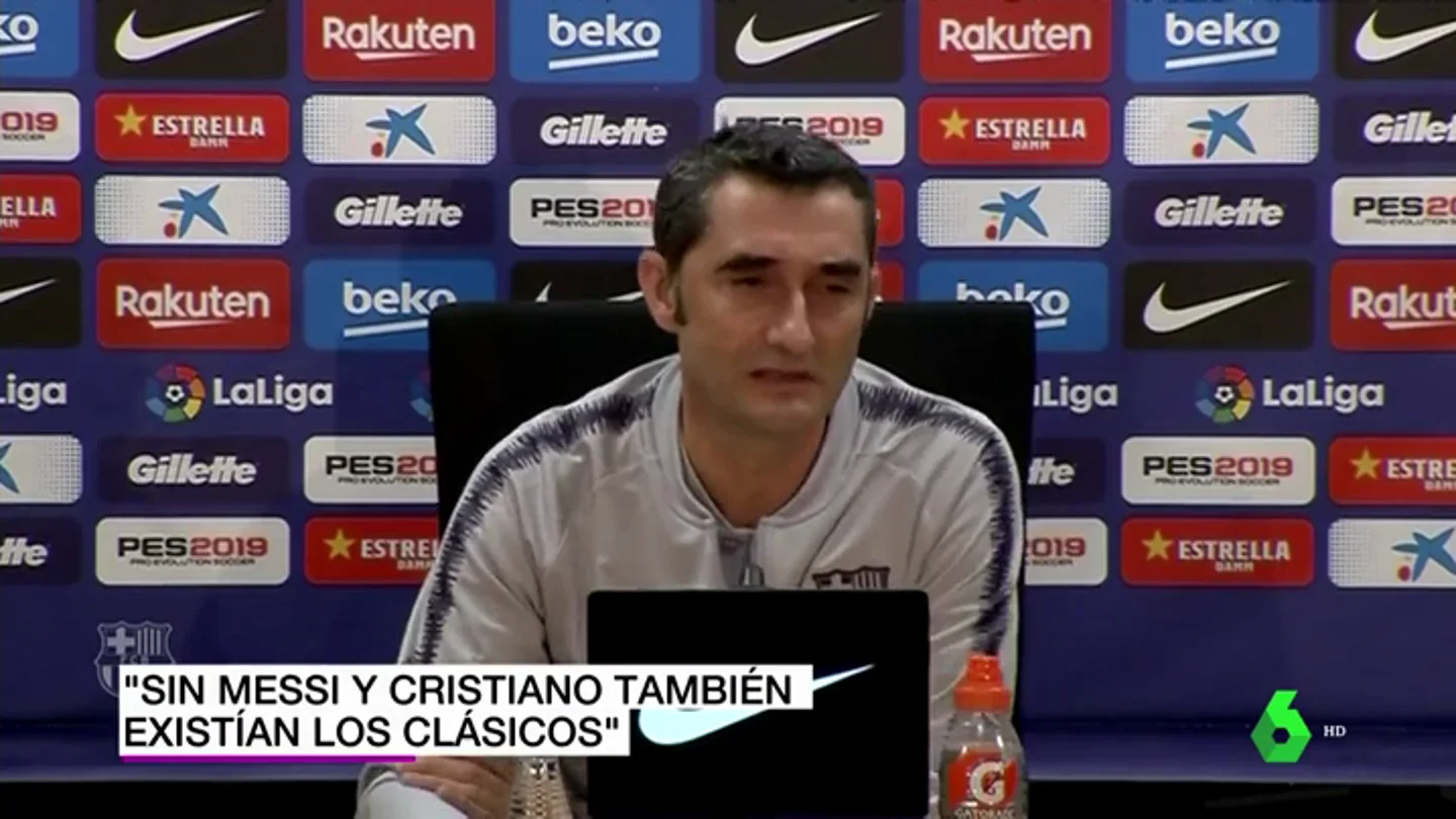 Valverde: "Antes de Messi y Cristiano ya existía el Clásico, había tensión... había hasta cochinillos volando" Valverde: "Antes de Messi y Cristiano ya existía el Clásico, había tensión... había hasta cochinillos volando"