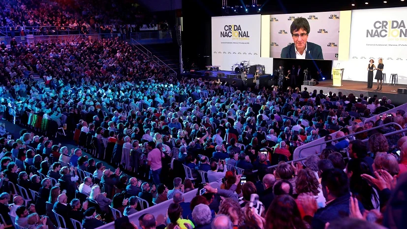 Carles Puigdemont en el acto de la Crida Nacional