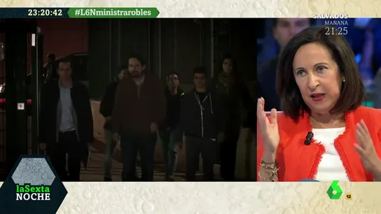 Margarita Robles: "No le voy a decir a Pablo Iglesias lo que tiene que hacer pero la negociación de los Presupuestos le corresponde al Gobierno" Margarita Robles: "No le voy a decir a Pablo Iglesias lo que tiene que hacer pero la negociación de los Presupuestos le corresponde al Gobierno"